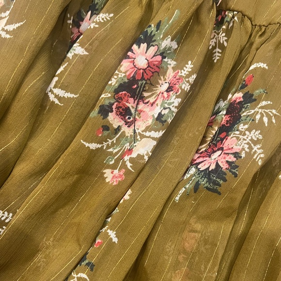 Madewell Cami Tier Midi Dress in Metallic Classic Corsage Floral Print Size 2 - Picture 9 of 12